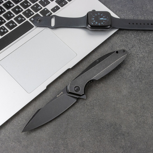 Нож складной RUiKE P128-SB (Сталь_14C28N_Blackwash)